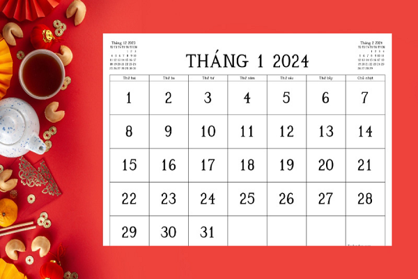 Lịch nghỉ Tết Dương lịch năm 2024 và tết nguyên đán năm 2024 Tết dương lịch năm 2024.