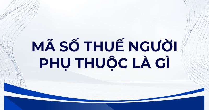 Mã số thuế người phụ thuộc là gì. Mã số thuế người phụ thuộc là gì.